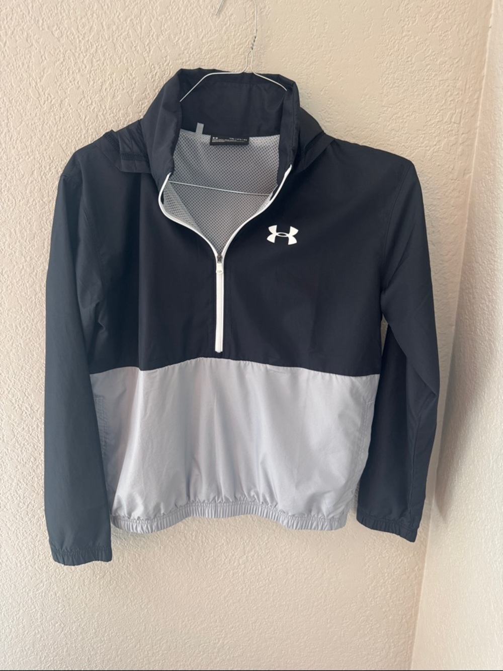 Under Armour Black & Light Gray Kids' Half-Zip Rain Jacket